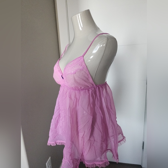Victoria Secret sheer pink tule babydoll - Picture 5 of 6